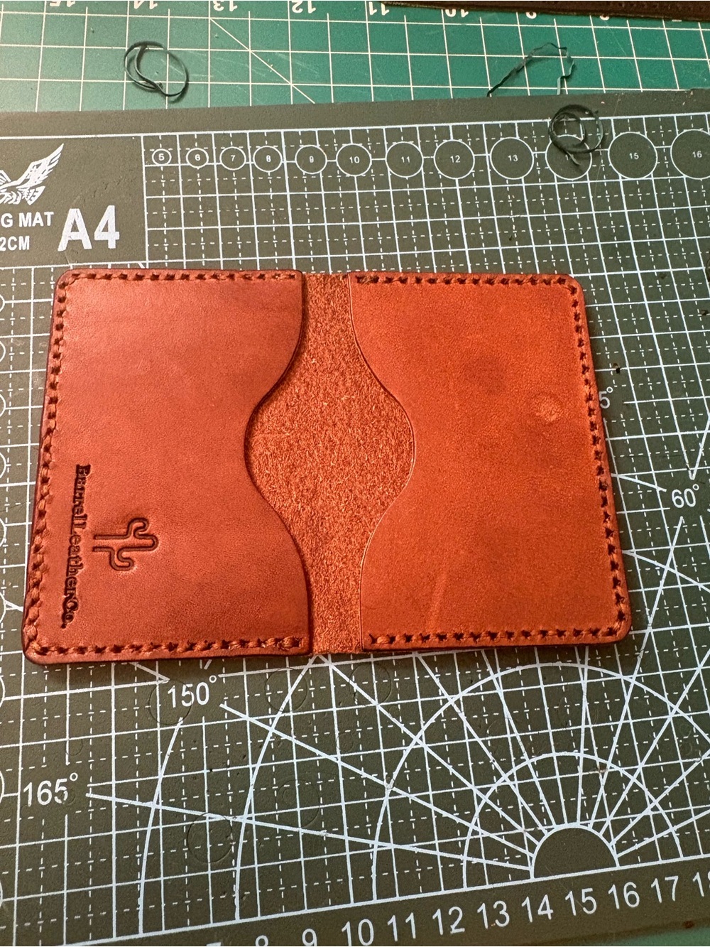 Handcrafted Brown Leather Card Wallet by